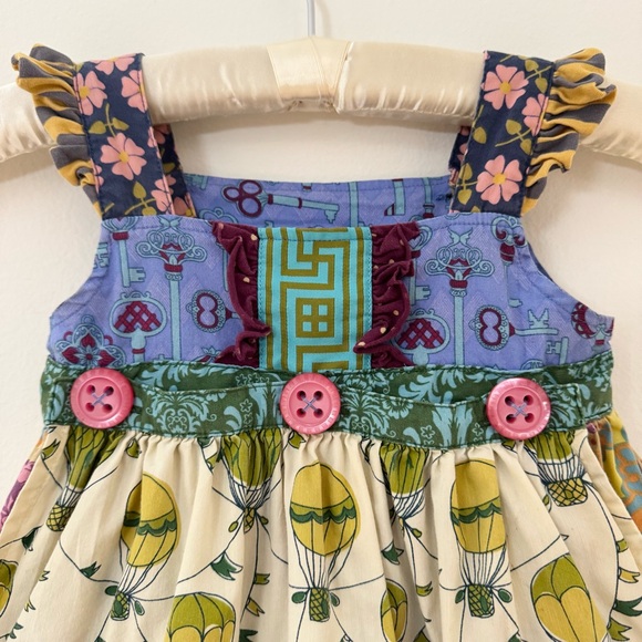 Matilda Jane Paint By Numbers Lace Apron Dress Colorful Mixed Print, Size 18m - Picture 4 of 14